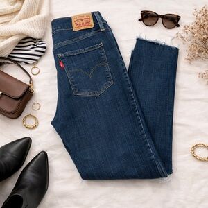 Levi’s 311 Shaping Skinny Jeans Dark Wash Raw Hem Stretch